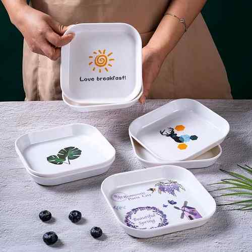 吐骨头碟干果盘家用骨碟餐桌垃圾盘塑料水果零食盘点心小碟子渣盘