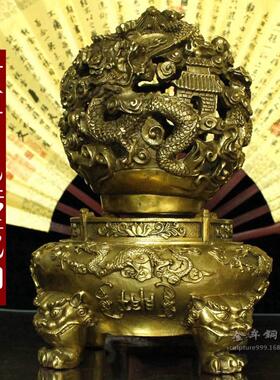 大号纯黄铜九转乾坤鼎 鼎高25厘米工艺品礼品摆件