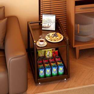 阳台小茶桌茶水柜置物架侧边柜可移动沙发边几实木迷你茶台小茶几
