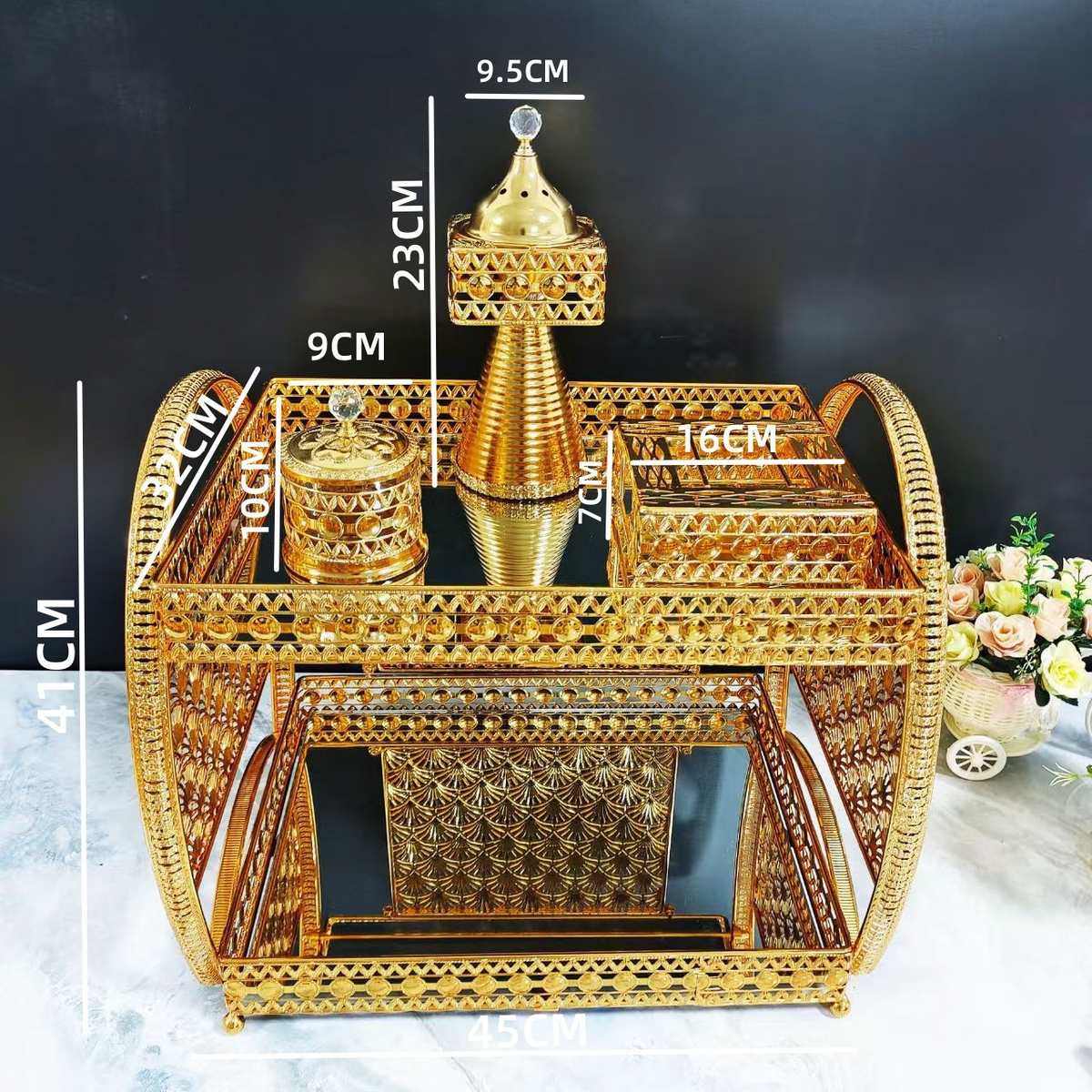 欧式餐桌香炉套装五星级酒店水晶柱金属糖盅烤架套装餐桌摆件,收纳整理,整理架/置物架/收纳架,淘宝优惠券,粉丝福利购,淘宝优惠卷