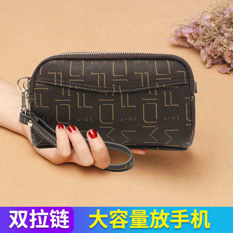 妈妈斜挎小包2025时尚新款双拉链大容量手拿包中年女士手拎零钱包,箱包皮具/热销女包/男包,手拿包,淘宝优惠券,粉丝福利购,淘宝优惠卷
