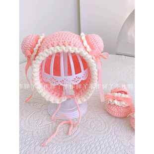 婴儿鞋 帽手工编织帽子DIY材料包新生儿钩针老树羊毛礼物怀孕手工