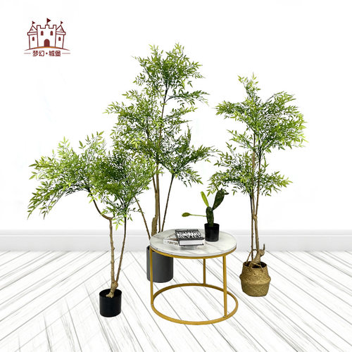 Z假花仿真绿植落地仿生植物室内高档轻奢假盆栽花摆件百合竹盆景