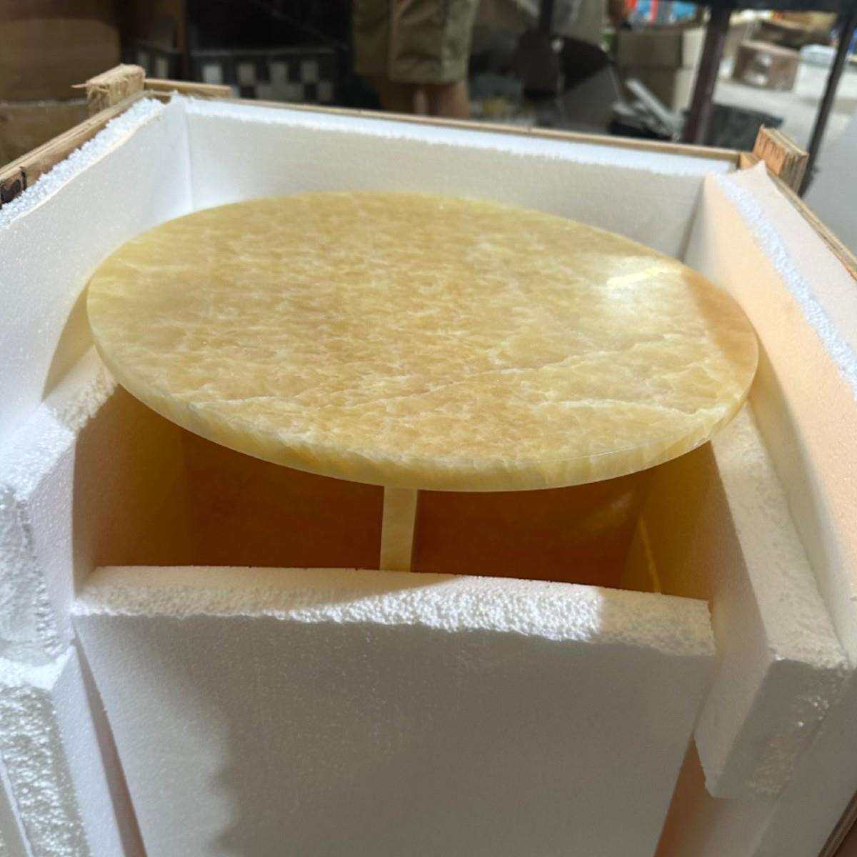 天然橘子玉边几奢石客厅会客室商品房茶几自然角桌餐桌防水家具