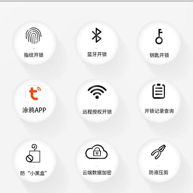 指纹锁玻璃门锁智能密码玻璃锁双门免开孔单门办公室电子锁店商铺