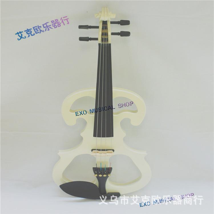 创意个性白色小DFN琴初学者装全提木儿成童人小提琴(硬盒包)