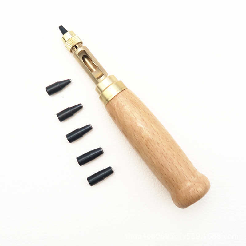 自动皮带冲可换式多头皮带冲 DIY皮革打孔器旋转冲 6件套皮带冲