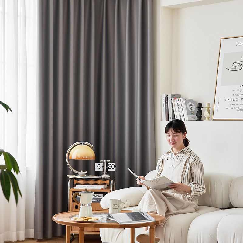 电动窗帘全套遮光拼色经济卧室客厅阳台遮阳布防晒隔挂钩式批发