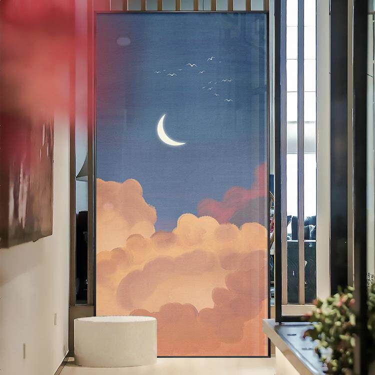 北欧玄关装饰画艺术风景入户走廊过道墙壁画竖版现代文艺玄幻挂画