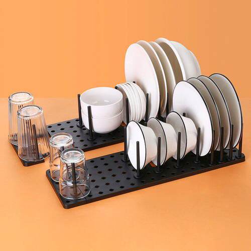 Dish Plate Drying Rack Bowl Pot Lid Storage Holder Drainer D