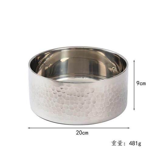 锻打锤纹04不锈钢宠物碗大号狗碗猫碗泰迪喂食器宠物用品