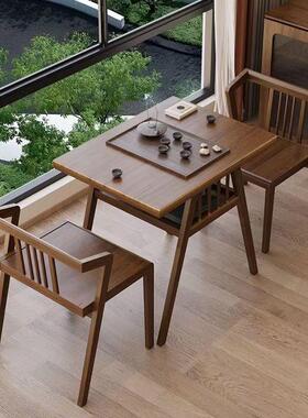 实木阳台桌椅三件套组合茶桌休闲椅子家用喝茶小户型简约一桌二g^