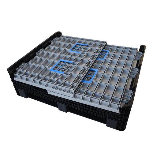 可折叠卡板JPA箱四面叉车汽箱折叠箱盘式带盖托折叠塑料托盘1车20