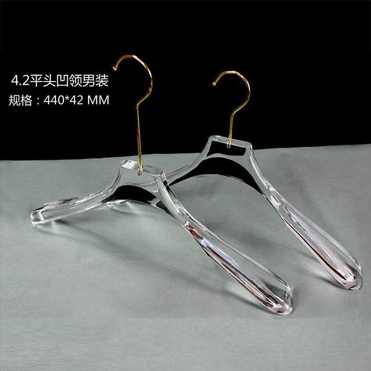 厂家供应亚克力衣架水晶衣挂有机玻璃透明衣架服装店男女装展示架