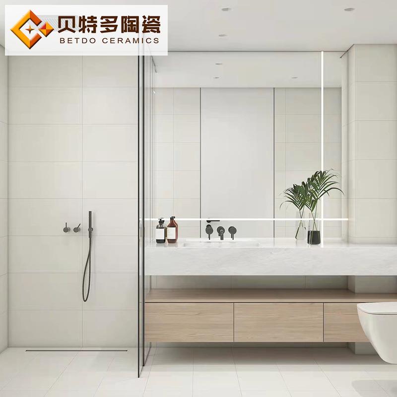 新款直销纯白色哑光瓷砖600*600乳白色米黄色卫生间墙砖全瓷灰色