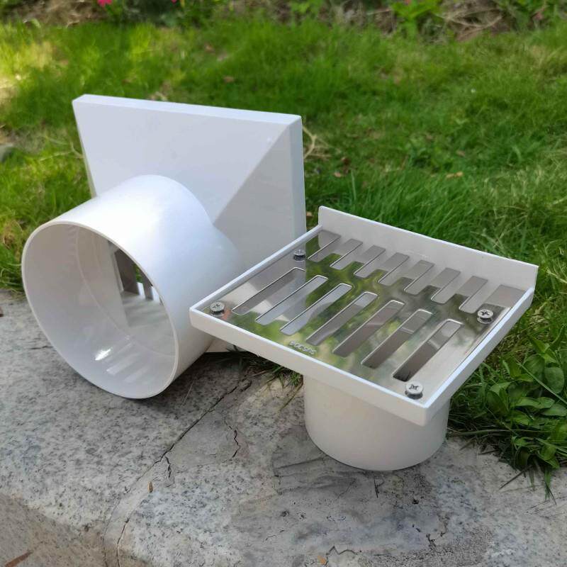 下水道防臭盖侧墙不锈钢篦子面板盖子过滤网挡水PVC侧排地漏110管