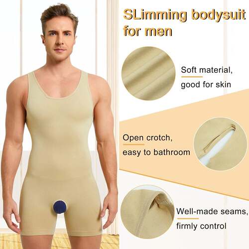 1/2/3 Pack Menswear Shapewear Bodysuit Tummy Control Chest