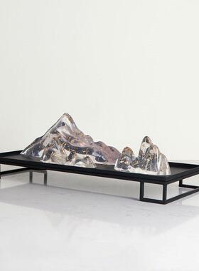 家MC-TY-42现代新中式装禅意样板房透明假山招财摆设居客软饰品厅