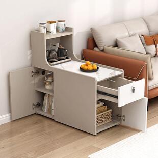 新款沙发边柜侧边柜现代客厅储物柜实木柜角柜家用茶几加高置物架