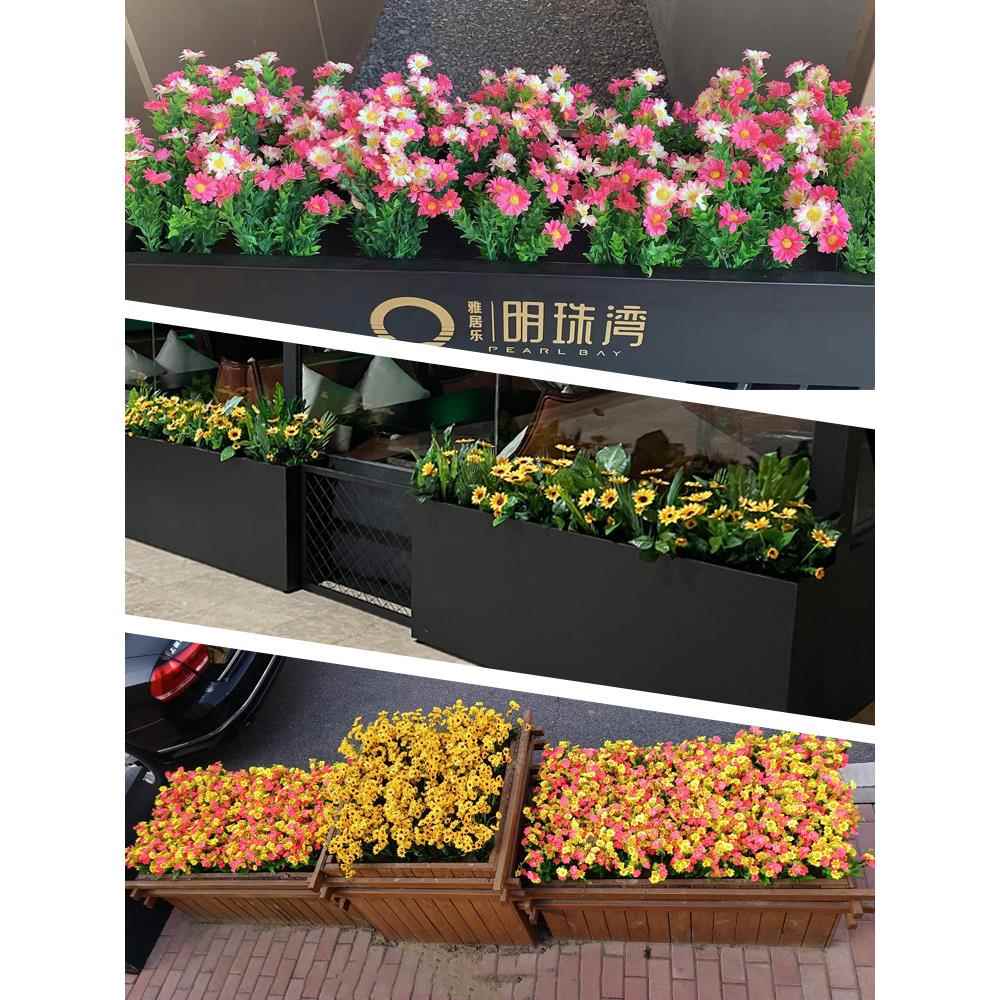 綠植POG假花绿植装楼饰箱花槽售部餐厅花隔插断套装娟花长栅栏花