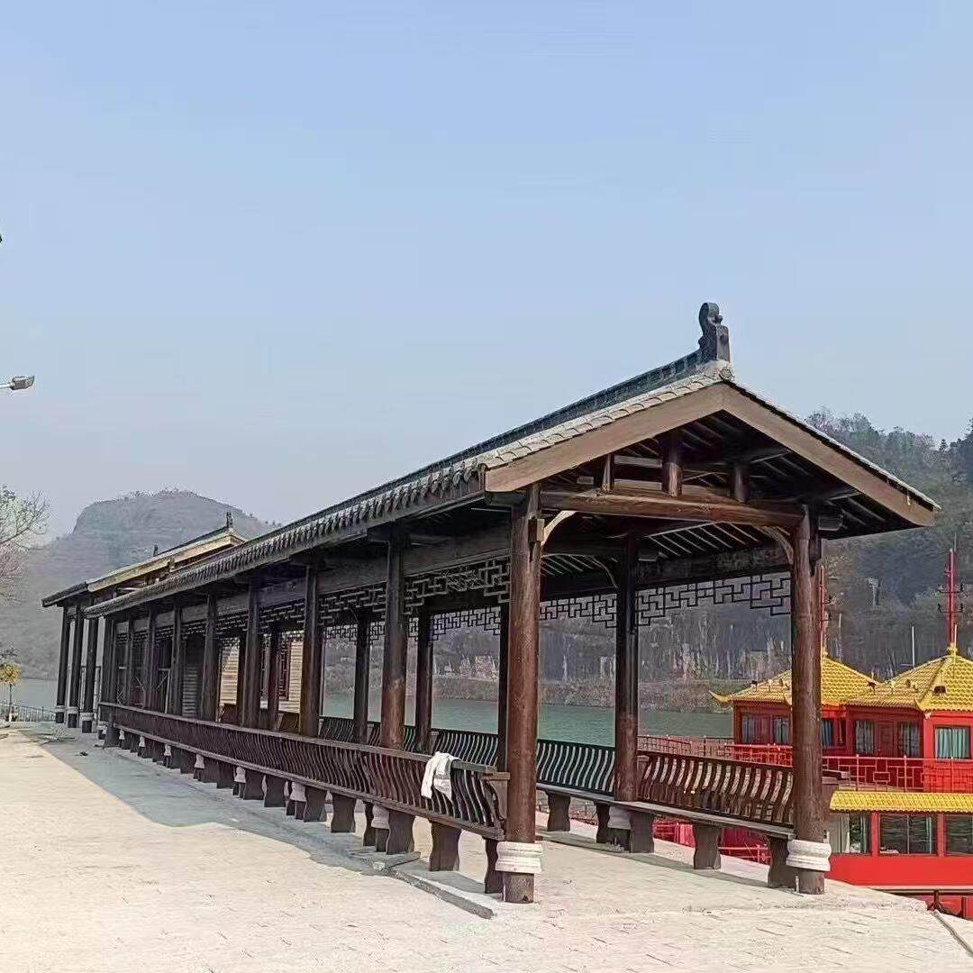 户外实木古建长廊四六角凉亭庭院葡萄架别墅木屋花架文化园林景观
