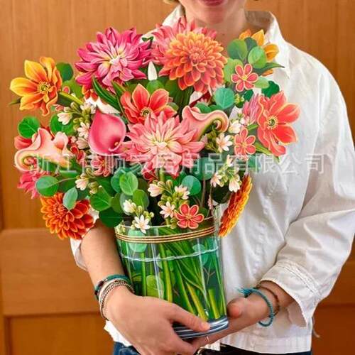 Pop Up Flower Bouquet Greeting Card 3D立体母亲节贺卡大花束贺