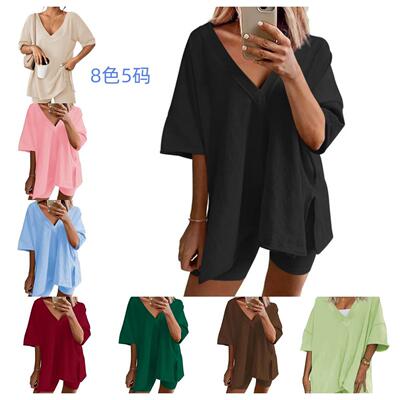 Womens Workout Set Shorts Casual Yoga Oversized 2 Piece Hot