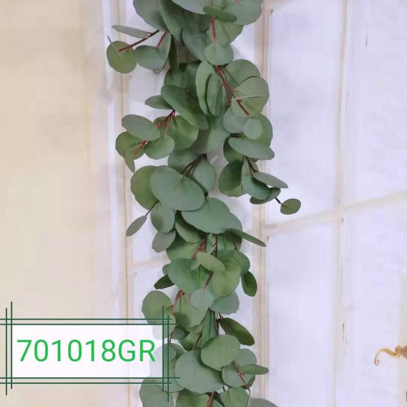 仿真植物尤加利圆叶藤条701018家居插花装饰尤加利叶子植物墙