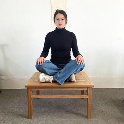 老榆木打坐凳禅凳打坐实木宽大新中式禅修凳新中式盘腿凳寺院禅凳