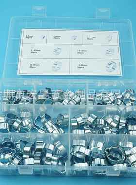 140pcs镀锌钢双耳卡箍通用卡箍圈多规格组合套装盒装