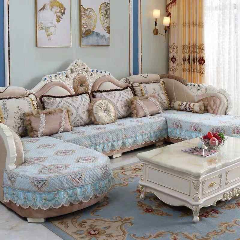 欧式布冰沙发垫包pxx10037全套罩U型简欧布艺绒布垫套防滑保护罩
