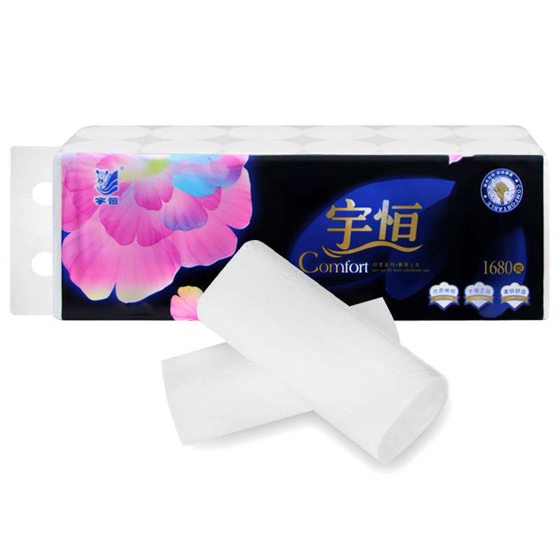 卷筒纸无纸卷纸卫生纸卷正品芯批发家用1680g12超韧实厕芯恒宇
