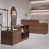 带玻璃吧台 店摆件流水台女装 中岛台烤漆收银台实木鞋 店服装