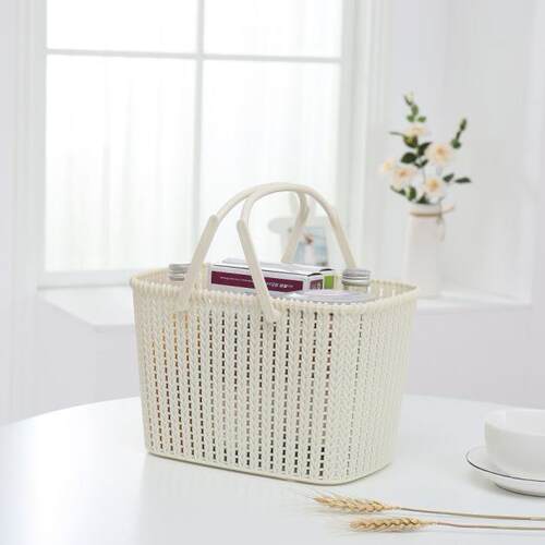 1228pp Plastic Hollow Bath Basket, Wholesale Handheld Wicker