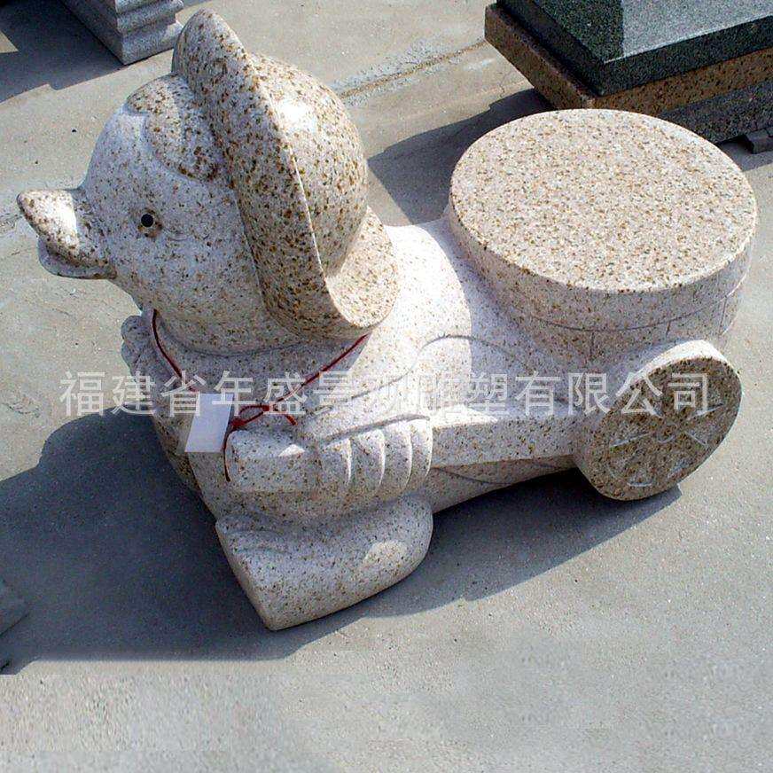 小鸭子造型石头凳子 建筑景观装饰配套 特色动物石雕工艺品摆件