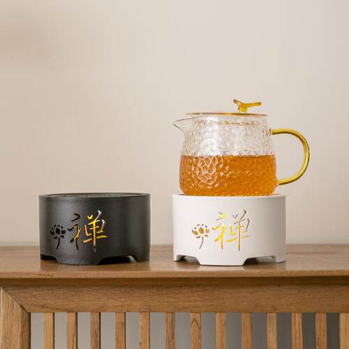 煮茶器玻璃壶餐厅酒店烤橘子家用陶瓷底座蜡烛保温加热水果花茶壶