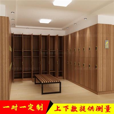 健身房洗浴中心瑜伽馆澡堂浴池浴室柜员工收纳柜游泳馆更衣柜木质