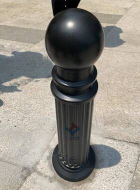 厂家供应黑色圆球柱头铸铁挡车柱深圳带福字罗马柱优惠