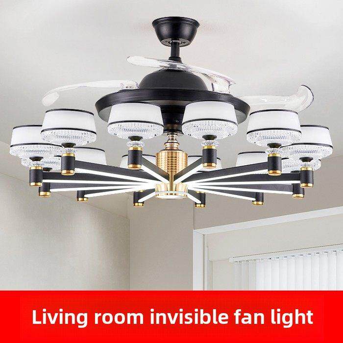 北欧新中式灯轻型豪华隐形扇灯集成客厅吊灯餐厅灯简约吸顶灯扇灯