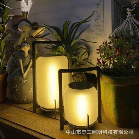 庭院太阳能户外灯充电手提台灯露营氛围餐桌灯露台防水草坪落地灯