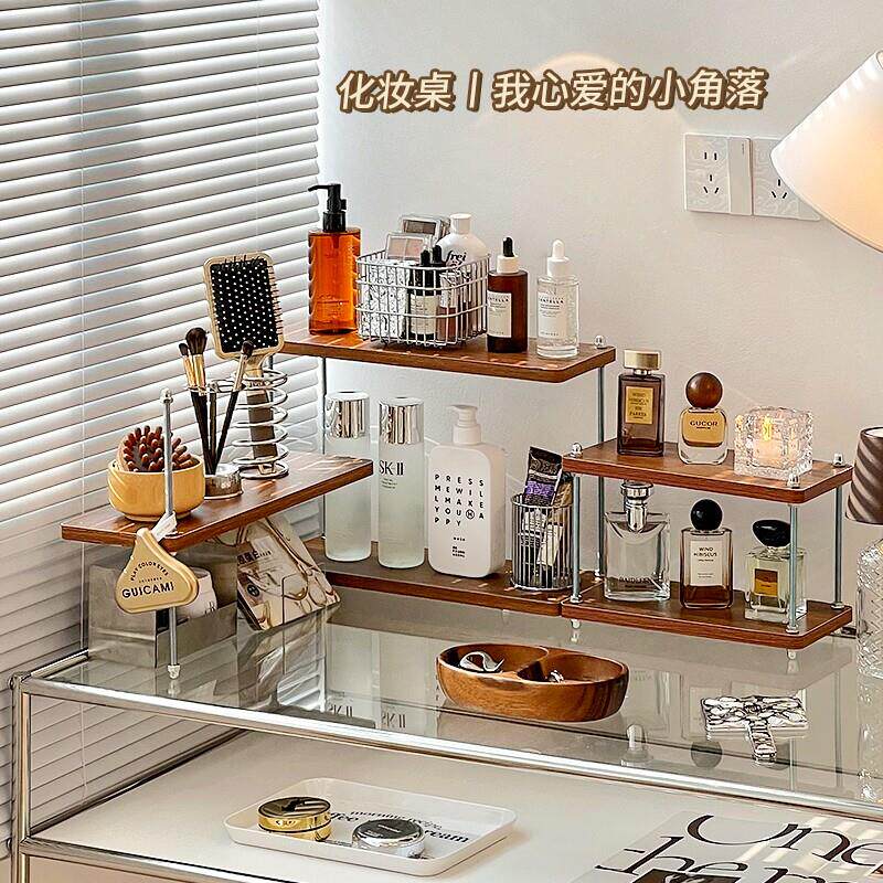 中转角置物架化妆台香水旋转分层收纳层架多层墙角放置侧边承重