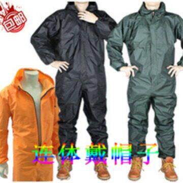 防水防油防尘服喷漆服连体雨衣摩托车连帽服包邮套装可印字