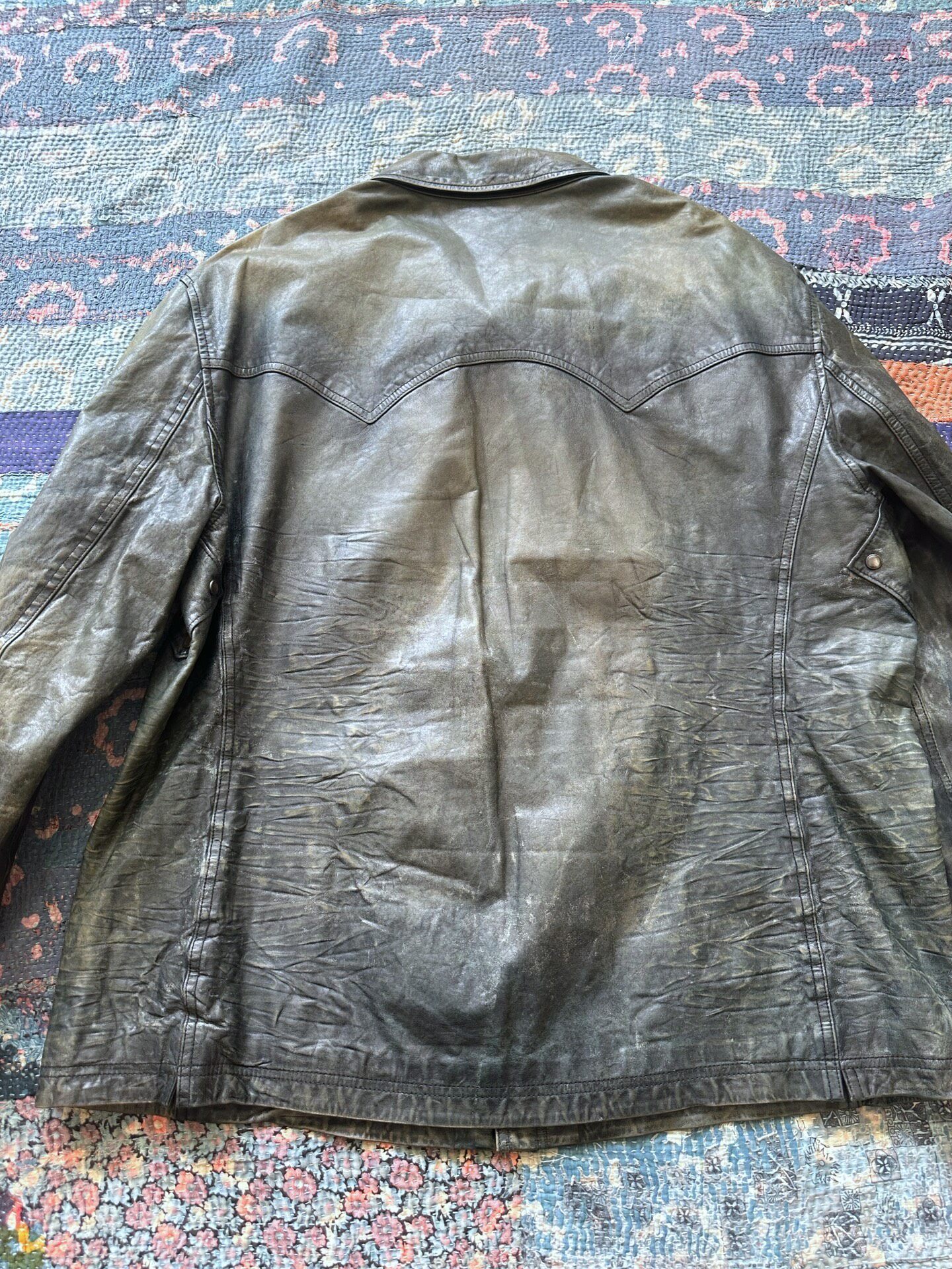 Polo Ralph Lauren Indigo Leather Jacket — front