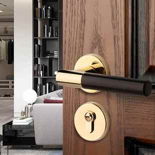 工厂房货源卧室磁吸静把音锁新中式 门室内分体门锁木纹58F80门手