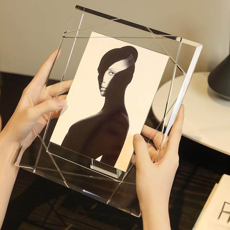 6寸7寸时尚轻奢水晶像框相片架样板房床头柜办公桌相框摆台摆件