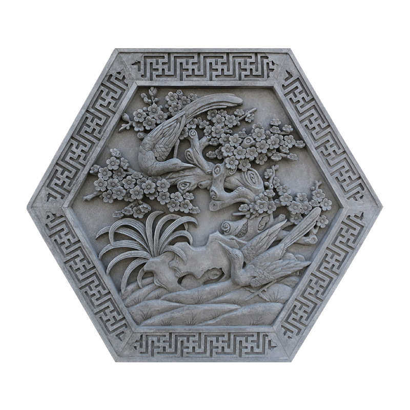 唐语砖雕 中式仿古青砖影壁墙照壁浮雕壁画围墙装饰1.2m喜鹊登梅