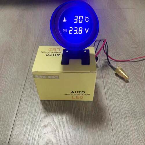 圆形数显电压测温仪炮台型12V24V通用适用农机汽车工程车货车堆高