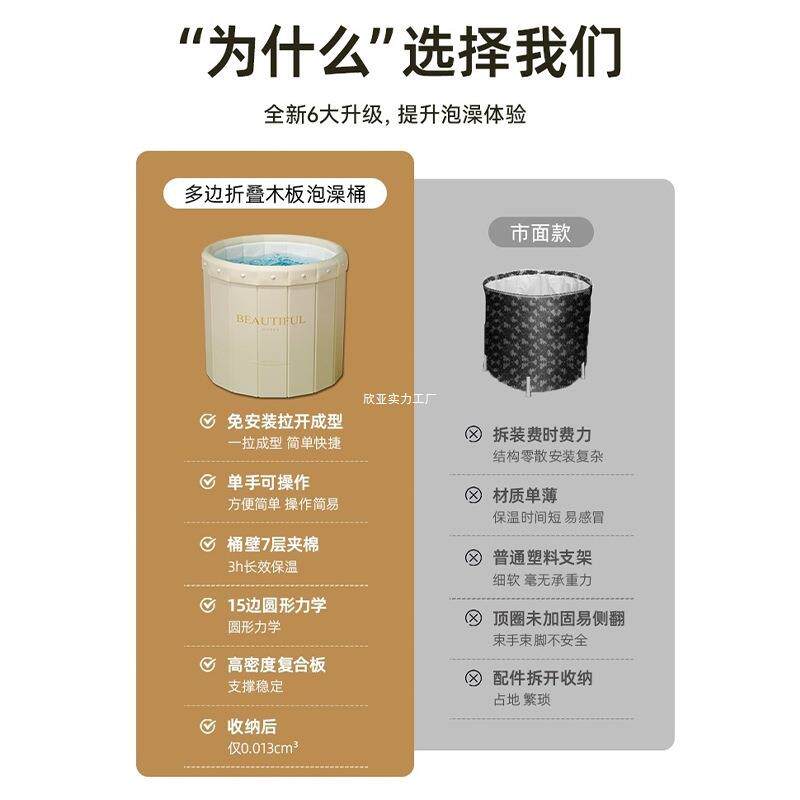 天泡澡桶大人WSDLKALG家用可折叠浴桶全装身人成儿童坐浴盆免安冬