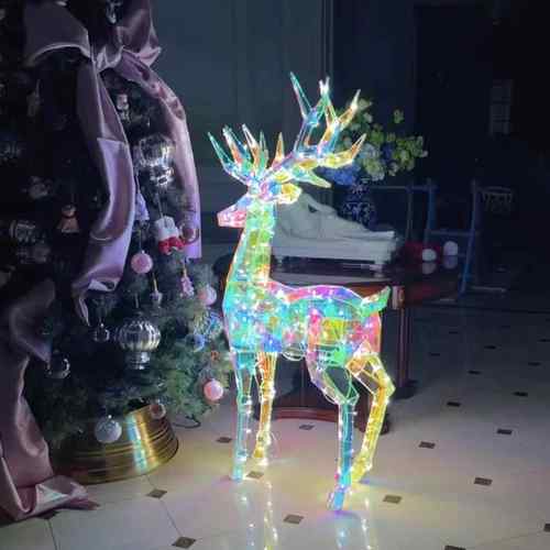 圣诞交响乐麋鹿圣诞客厅气氛装饰夜光饰品商场橱窗美化激光小麋鹿