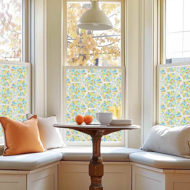 彩不浮雕玻贴纸欧式简约窗贴膜窗户璃CQC透光透明绘卫生间卧室客